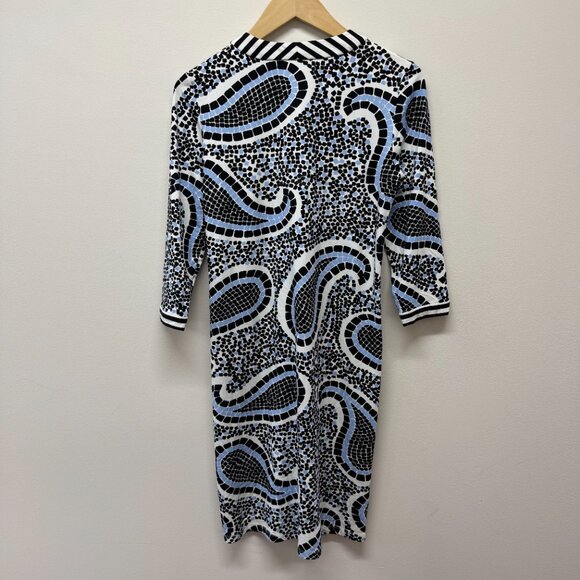 J McLaughlin Blue Paisley 3/4 Sleeve Catalina Cloth Stretch Dress - Size XS - Picture 6 of 6